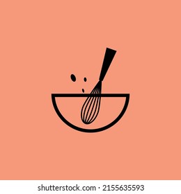 Logo für die Bäckerei. Bäckerei Schild Vektor. Whisk Logo Design.
