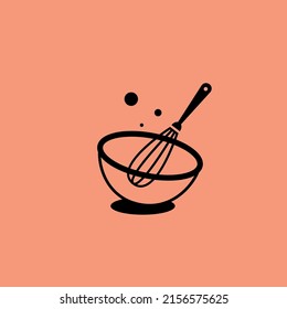 Bakery logo design. Bakery sign vector. Whisk logo design.