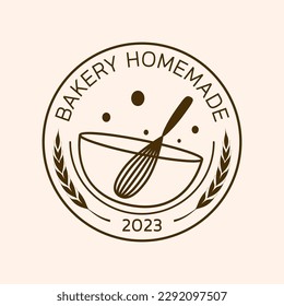 Bakery logo design. Bakery sign vector. Whisk logo design.
