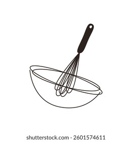 Bakery logo design. Bakery sign vector. Whisk logo design.