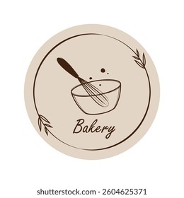 Bakery logo design. Bakery sign vector. Whisk logo design.