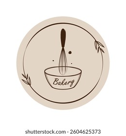 Bakery logo design. Bakery sign vector. Whisk logo design.