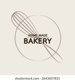Bakery logo design. Bakery sign vector. Whisk logo design.
