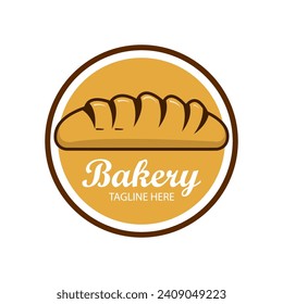 Bakery Logo Design Template With Bread and Circle.