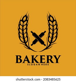 bakery logo design template Premium Vector