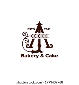 bakery logo design, very elegant and modern design.