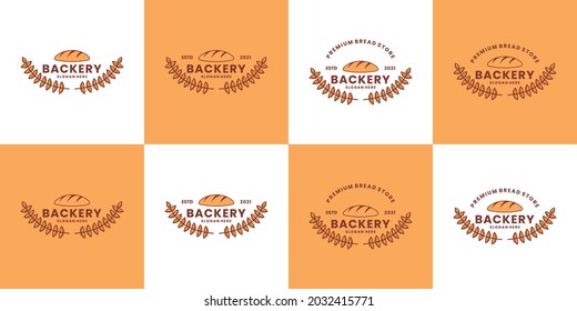 bakery logo design vintage bundle restaurant vector