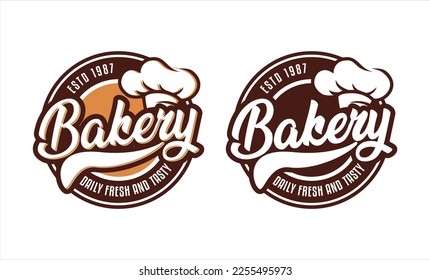 Bakery logo design Vintage Retro Bakery Logo Badges, sticker And Labels Stock Vector, white background