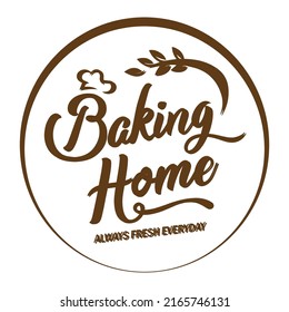 Bakery bakery logo design with wheat , bakehouse logo or label. Home baking lettering