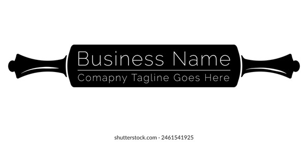 Bakery Logo with Elegant Rolling Pin