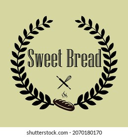 Bakery logo, with elements and typography in close style with the colors used.
