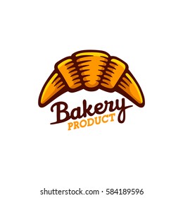 Bakery logo, emblem and label. Croissant logo