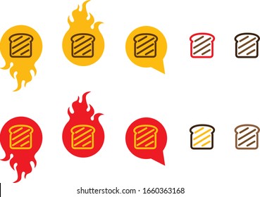 bakery logo with fire bread and toast