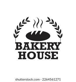 Bakery logo in flat style. bakery black white emblems.