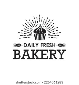 Bakery logo in flat style. bakery black white emblems.