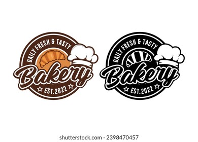 Bakery logo fresh and tasty template