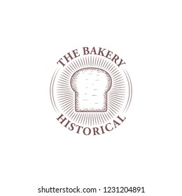 The bakery logo hand drawing vintage style icon symbol