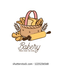 bakery logo isolated on white background, vector illustration