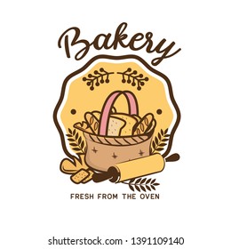 bakery logo isolated on white background, vector illustration