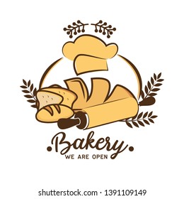 bakery logo isolated on white background, vector illustration