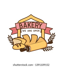 bakery logo isolated on white background, vector illustration