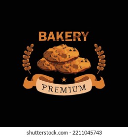Bakery logo label sticker template design concept