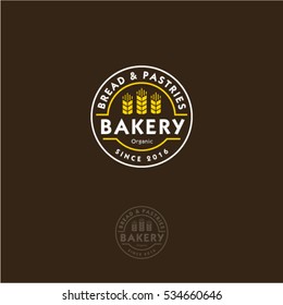 Bakery Logo. Lettering And Spike Lets In A Circular Badge.