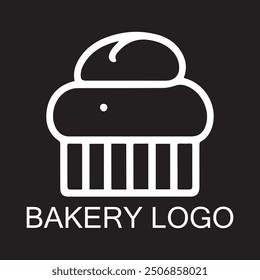 Vector de arte de línea de logotipo de panadería