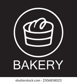 Bakery logo line art vector