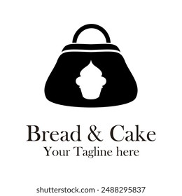  Bakery logo minimalist design illustration. Bakery badge logo template. bread and cake logo classic design