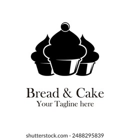  Bakery logo minimalist design illustration. Bakery badge logo template. bread and cake logo classic design