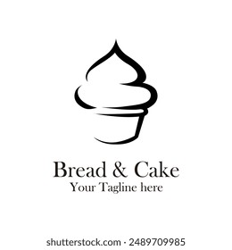 Bakery logo minimalist design illustration. Bakery badge logo template. bread and cake logo classic design