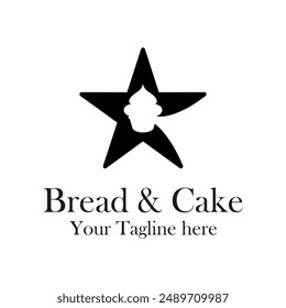 Bakery logo minimalist design illustration. Bakery badge logo template. bread and cake logo classic design