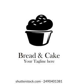 Bakery logo minimalist design illustration. Bakery badge logo template. bread and cake logo classic design