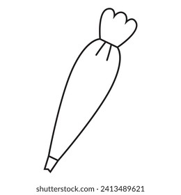Bakery logo. Piping Cream Cake logo design. Silicone Piping Cream Cake doodle symbol.
