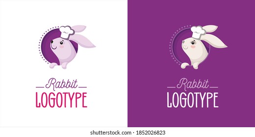 Bakery logo with rabbit in chef hat