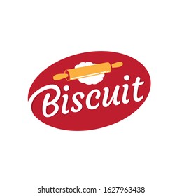 Bakery logo with rolling pin. Template for craft food packaging or brand identity. Vector illustration