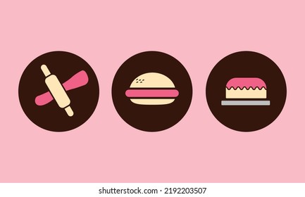 bakery logo set food icon vector illustration