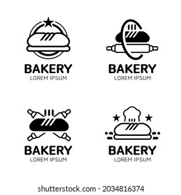 Bakery logo set. Retro Bakery labels, logos, badges, icons, objects and elements. silhouette style. Fit to your restaurant or cafe