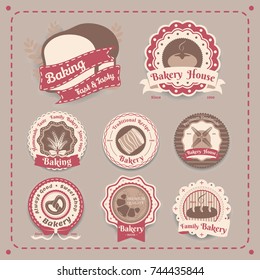 Bakery logo set style vintage so cute design,icon,label,Elements