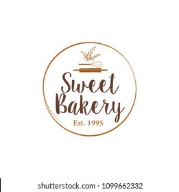 Bakery and Logo, Sign, Template, Emblem, Flat Vector Design