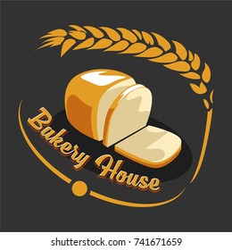 Bakery Logo Symbol with dark background