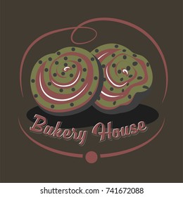 Bakery Logo Symbol with dark background