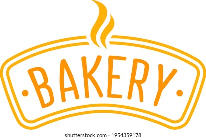 Bakery logo symbol , fresh baked goods, fried crispy crust, good bakery design cartoon style vector illustration, isolated on white. Healthy food, diet baked goods, gluten-free flour