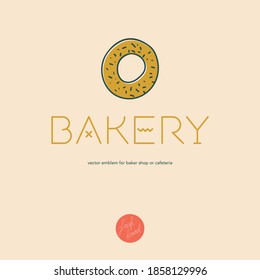 Bakery logo template. Cooking courses brand symbol. Bread bakery icon for pastry label design and bakeshop branding concept with hand drawn bread icon. Baker shop emblem in vector. Insignia hot bakery