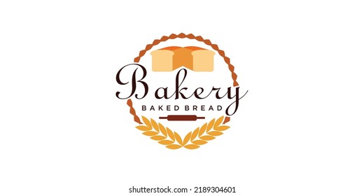 bakery logo template with creative concept