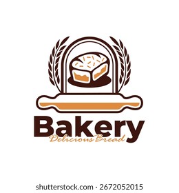 Bakery logo template design white background. Bread logo vector illustration