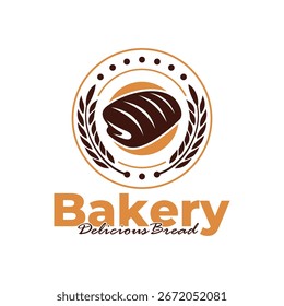 Bakery logo template design white background. Bread logo vector illustration