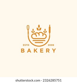 
Bakery logo template, luxury bakery illustration