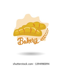Bakery logo template with pictures of bread and wheat